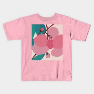 Musk Pink Gum Flowers by Australian Artist Leah Gay Kids T-Shirt